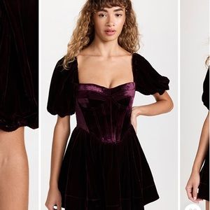 Bardot Velour Corset mini dress